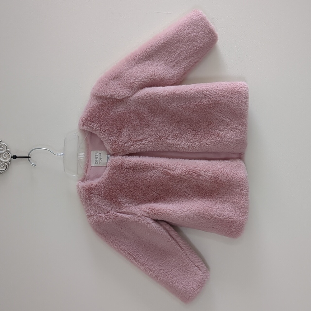 EUC Toddler Girls Pink Faux Fur Jacket (Size 4T)